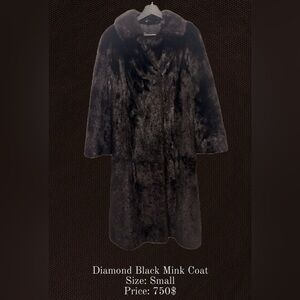 Elegant Black Diamond Mink Fur Coat
